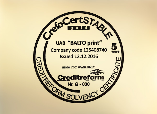 CrefoCert STABILUS GOLD certificate